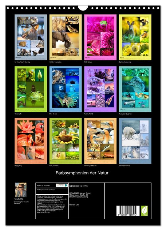 Produktbild: Farbsymphonien der Natur (Wandkalender 2026 DIN A3 hoch), CALVENDO Monatskalender