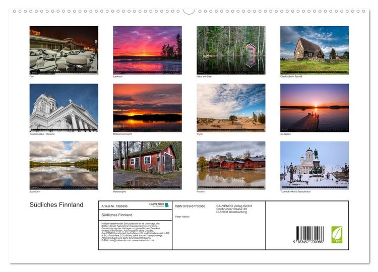 Produktbild: S&uuml;dliches Finnland (hochwertiger Premium Wandkalender 2026 DIN A2 quer), Kunstdruck in Hochglanz