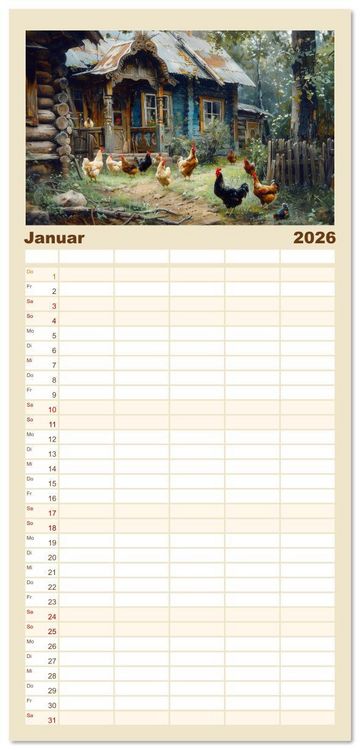 Produktbild: Familienplaner 2026 - Reise mit der ostslawischen Seele mit 5 Spalten (Wandkalender, 21 x 45 cm) CALVENDO