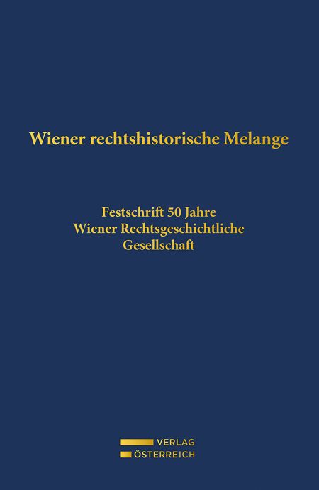 Produktbild: Wiener rechtshistorische Melange