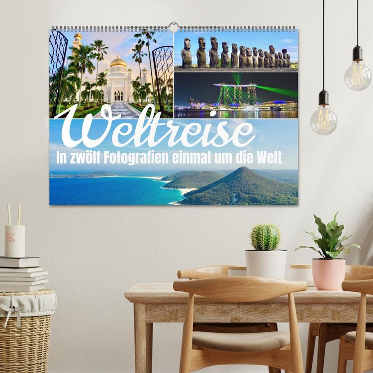 Produktbild: Weltreise, in zw&ouml;lf Fotografien einmal um die Welt (Wandkalender 2026 DIN A2 quer), CALVENDO Monatskalender