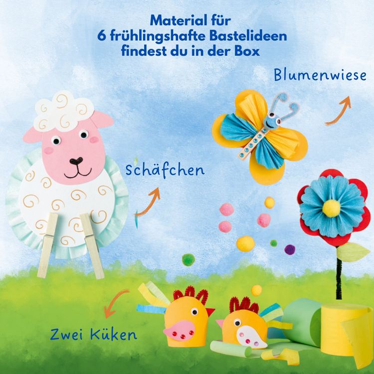 Produktbild: Bastelbox Ostern. Mit Anleitungen, Bastelmaterial und Mitmachbuch