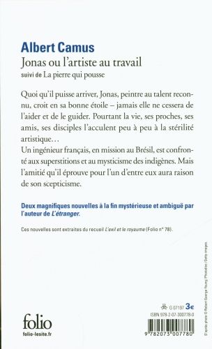 Produktbild: Jonas ou L'artiste au travail. Suivi de La pierre qui pousse