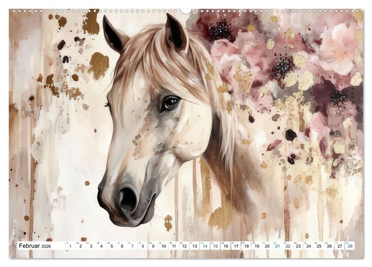 Produktbild: Hufspuren im Bl&uuml;tenmeer (hochwertiger Premium Wandkalender 2026 DIN A2 quer), Kunstdruck in Hochglanz