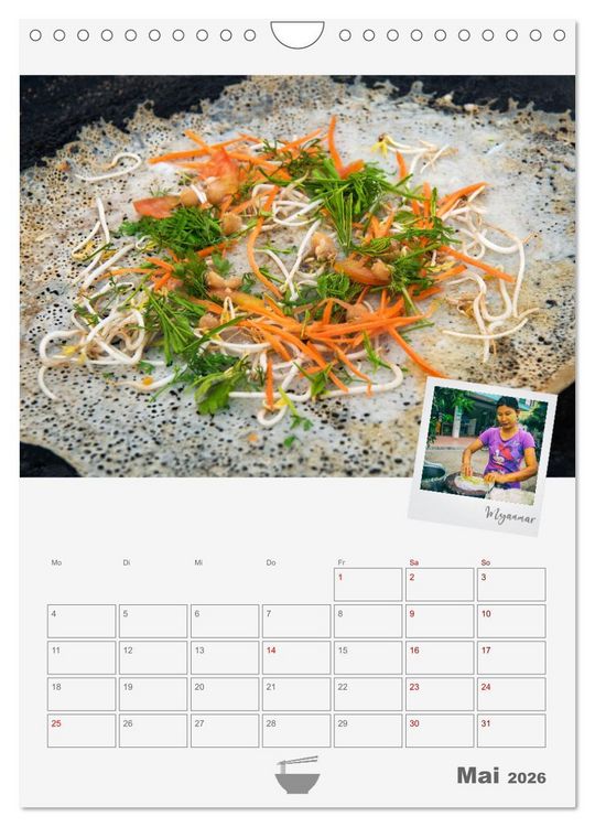 Produktbild: Street Food - K&uuml;chenplaner (Wandkalender 2026 DIN A4 hoch), CALVENDO Monatskalender