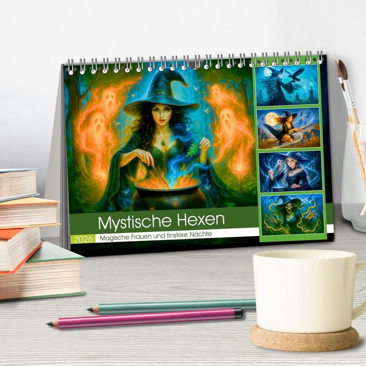 Produktbild: Mystische Hexen - Magische Frauen und finstere N&auml;chte (Tischkalender 2026 DIN A5 quer), CALVENDO Monatskalender