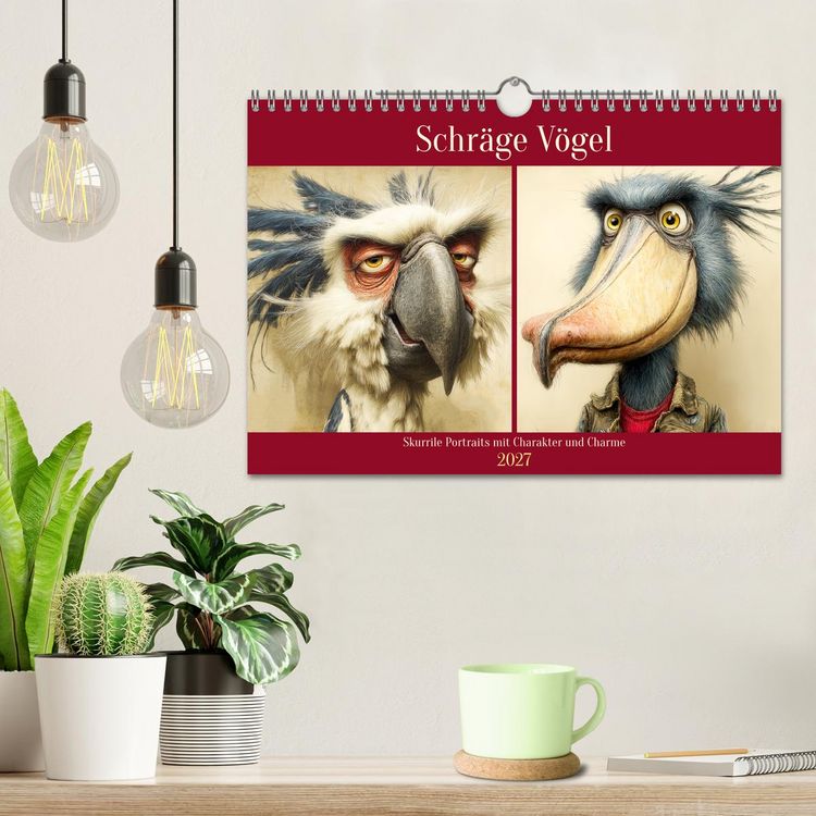 Produktbild: Schr&auml;ge V&ouml;gel. Skurrile Portraits mit Charakter und Charme (Wandkalender 2027 DIN A4 quer), CALVENDO Monatskalender