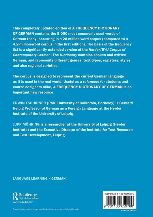 Produktbild: A Frequency Dictionary of German