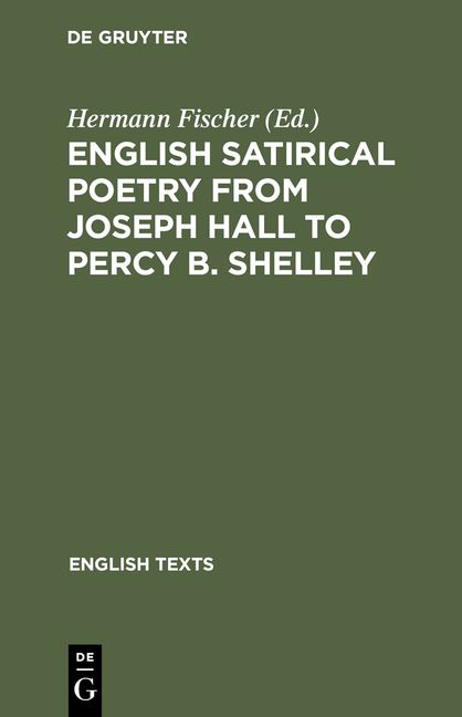 Produktbild: English satirical poetry from Joseph Hall to Percy B. Shelley