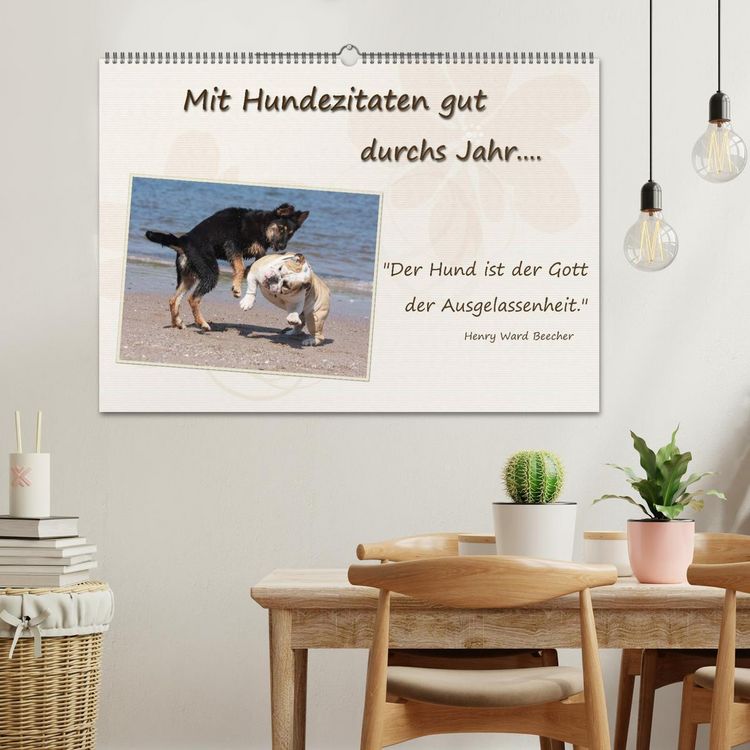Produktbild: Mit Hundezitaten gut durchs Jahr (Wandkalender 2026 DIN A2 quer), CALVENDO Monatskalender