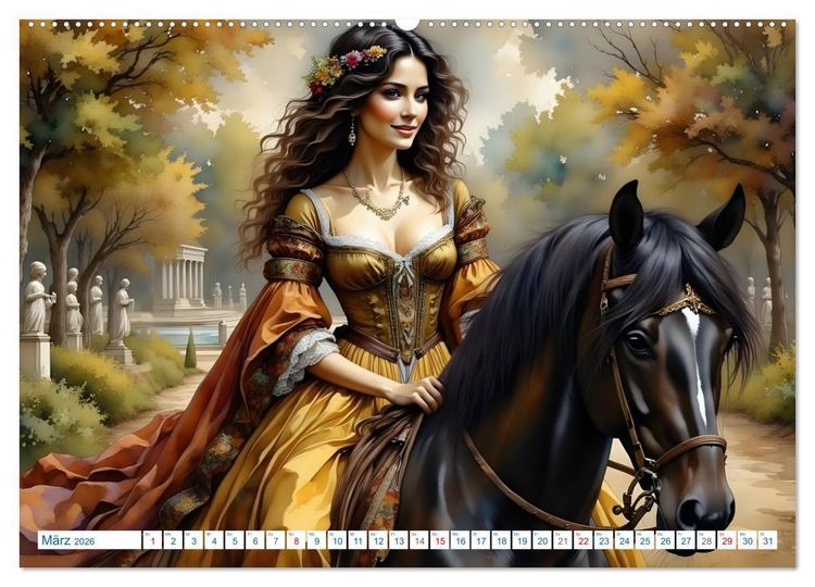 Produktbild: K&ouml;niginnen der Reitkunst (hochwertiger Premium Wandkalender 2026 DIN A2 quer), Kunstdruck in Hochglanz