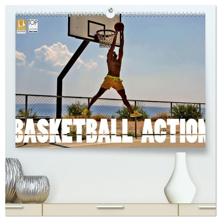 Produktbild: Basketball Action (hochwertiger Premium Wandkalender 2026 DIN A2 quer), Kunstdruck in Hochglanz