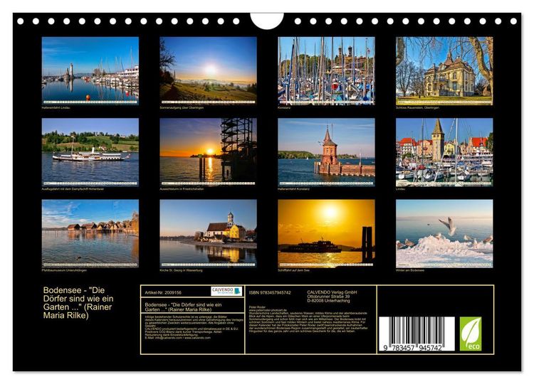 Produktbild: Bodensee - "Die D&ouml;rfer sind wie ein Garten ..." (Rainer Maria Rilke) (Wandkalender 2026 DIN A4 quer), CALVENDO Monatskalender