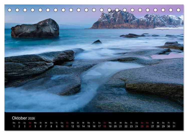 Produktbild: Skandinavien - Im Licht des Nordens (Tischkalender 2026 DIN A5 quer), CALVENDO Monatskalender