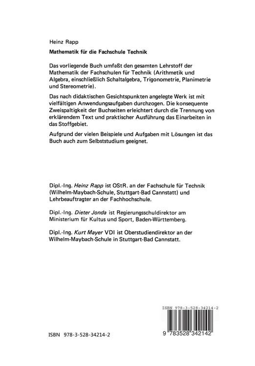 Produktbild: Mathematik f&uuml;r die Fachschule Technik