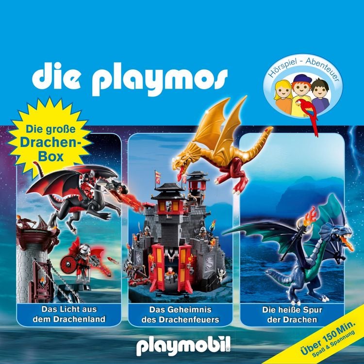 Produktbild: Die Playmos - Das Original Playmobil H&ouml;rspiel, Die gro&szlig;e Drachen-Box, Folgen 13, 38, 50