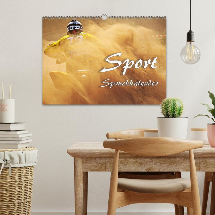 Produktbild: Sport Spruchkalender (Wandkalender 2026 DIN A3 quer), CALVENDO Monatskalender