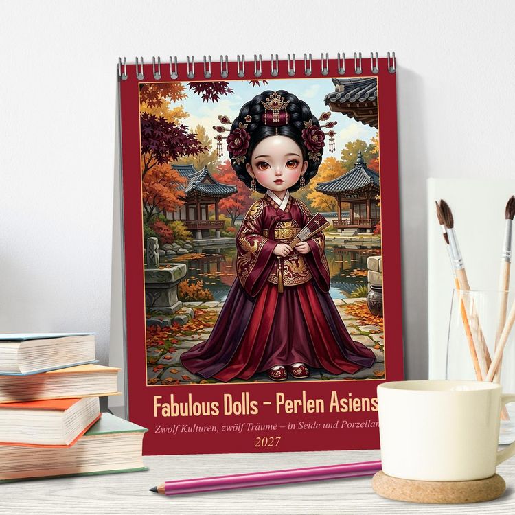 Produktbild: Fabulous Dolls &ndash; Perlen Asiens (Tischkalender 2027 DIN A5 hoch), CALVENDO Monatskalender
