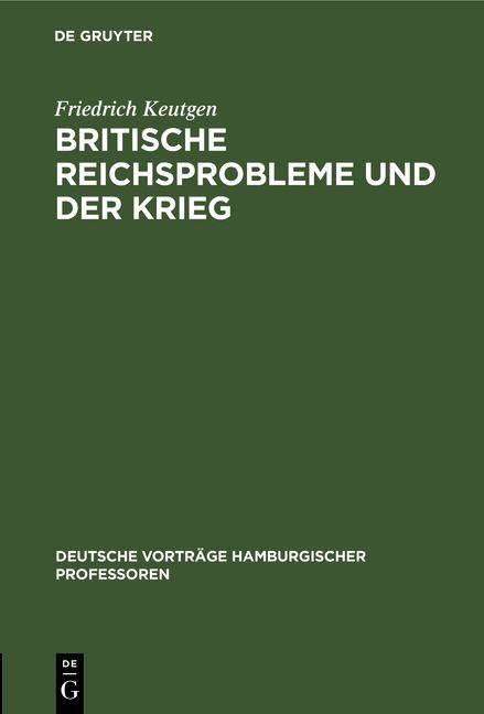 Produktbild: Britische Reichsprobleme und der Krieg