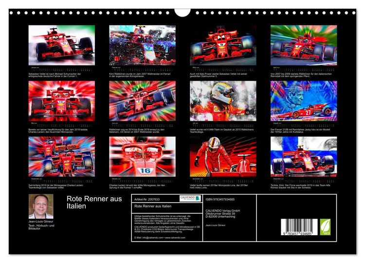 Produktbild: Rote Renner aus Italien (Wandkalender 2026 DIN A3 quer), CALVENDO Monatskalender