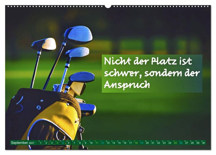 Produktbild: Golf - zwischen Gr&uuml;n und Gedanken (hochwertiger Premium Wandkalender 2027 DIN A2 quer), Kunstdruck in Hochglanz