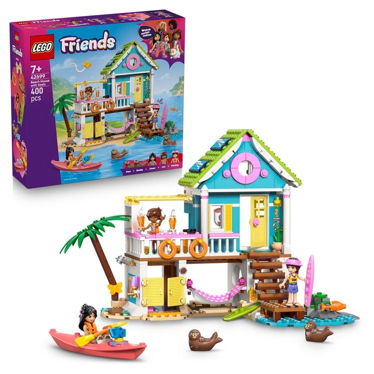 Produktbild: LEGO Friends 42699 Strandhaus mit Robben, Spielset mit 3 Mini Puppen