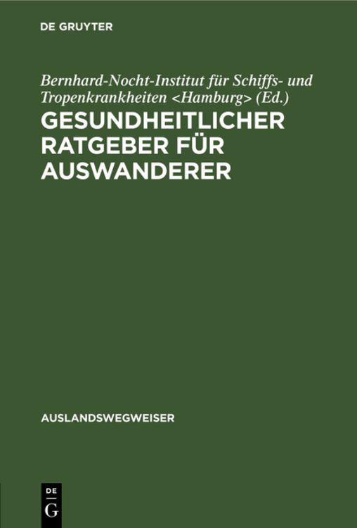 Produktbild: Gesundheitlicher Ratgeber f&uuml;r Auswanderer