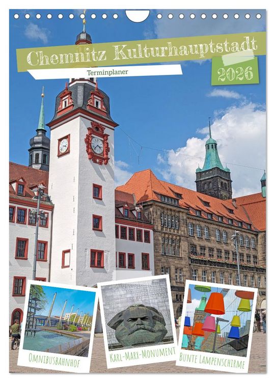 Produktbild: Chemnitz Kulturhauptstadt Terminplaner (Wandkalender 2026 DIN A4 hoch), CALVENDO Monatskalender