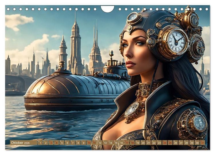Produktbild: Steampunk - Mensch und Maschine (Wandkalender 2026 DIN A4 quer), CALVENDO Monatskalender