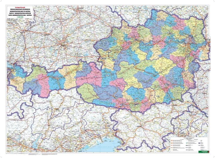Produktbild: Freytag & berndt Poster &Ouml;sterreich Verwaltung 1:500.000
