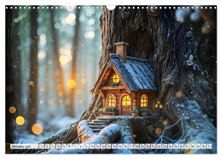 Produktbild: Where the Fairies Dwell - A year of hidden forest homes and gentle magic (Wall Calendar 2027 DIN A3 landscape), CALVENDO 12 Month Wall Calendar