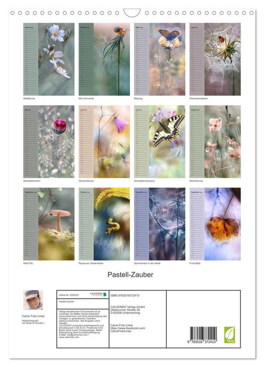 Produktbild: Pastell-Zauber (Wandkalender 2026 DIN A3 hoch), CALVENDO Monatskalender