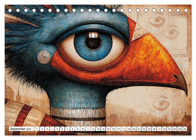 Produktbild: Schr&auml;ge V&ouml;gel im Blick (Tischkalender 2027 DIN A5 quer), CALVENDO Monatskalender