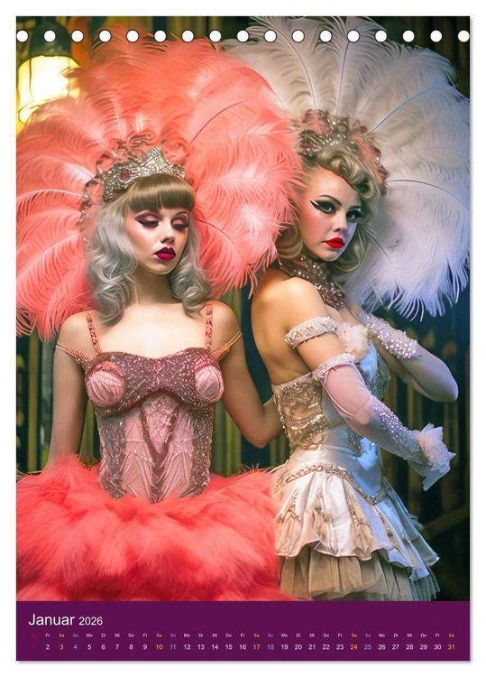 Produktbild: Burlesque T&auml;nzerinnen - Verf&uuml;hrerischer Tanz (Tischkalender 2026 DIN A5 hoch), CALVENDO Monatskalender