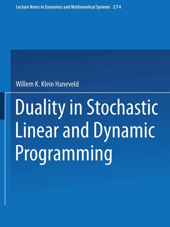 Produktbild: Duality in Stochastic Linear and Dynamic Programming