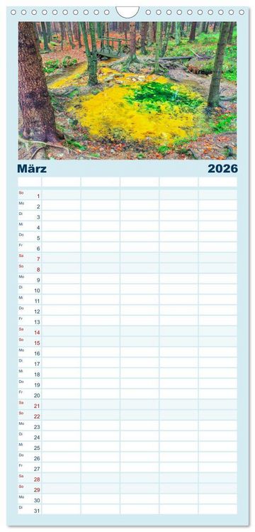 Produktbild: Familienplaner 2026 - Zittauer Gebirge - Deutschlands kleinstes Mittelgebirge mit 5 Spalten (Wandkalender, 21 x 45 cm) CALVENDO