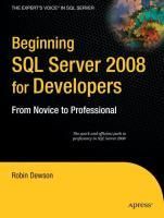 Produktbild: Beginning SQL Server 2008 for Developers