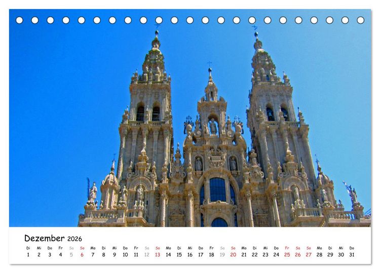 Produktbild: Jakobsweg - Camino Ingles (Tischkalender 2026 DIN A5 quer), CALVENDO Monatskalender