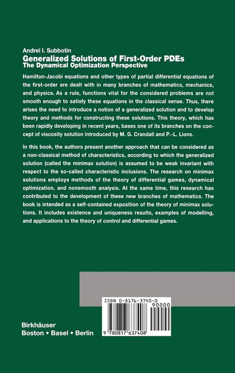 Produktbild: Generalized Solutions of First Order PDEs