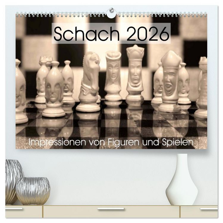 Produktbild: Schach 2026. Impressionen von Figuren und Spielen (hochwertiger Premium Wandkalender 2026 DIN A2 quer), Kunstdruck in Hochglanz