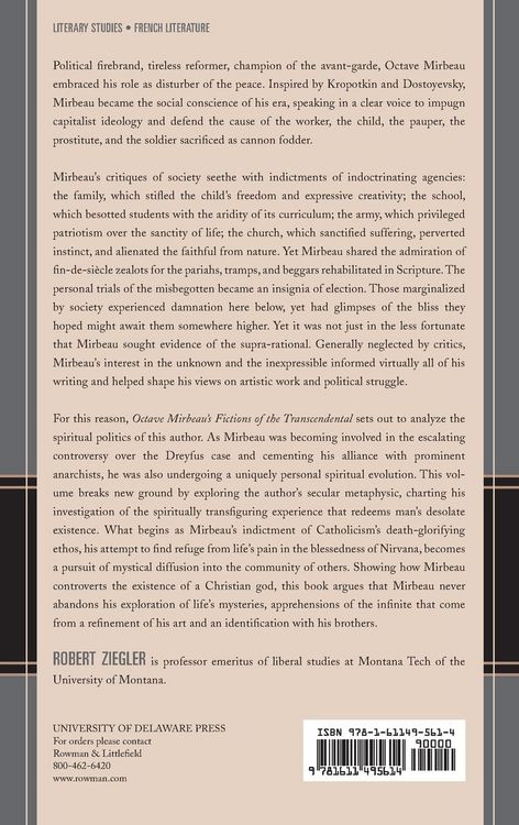 Produktbild: Octave Mirbeau's Fictions of the Transcendental
