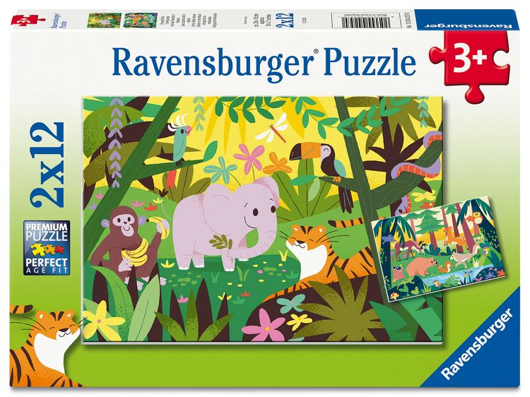 Produktbild: Kinderpuzzle 2x12 Teile - Freundliche Tierfreunde