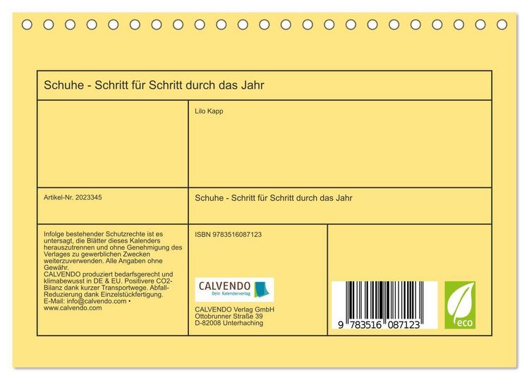 Produktbild: Schuhe - Schritt f&uuml;r Schritt durch das Jahr (Tischkalender 2026 DIN A5 quer), CALVENDO Monatskalender