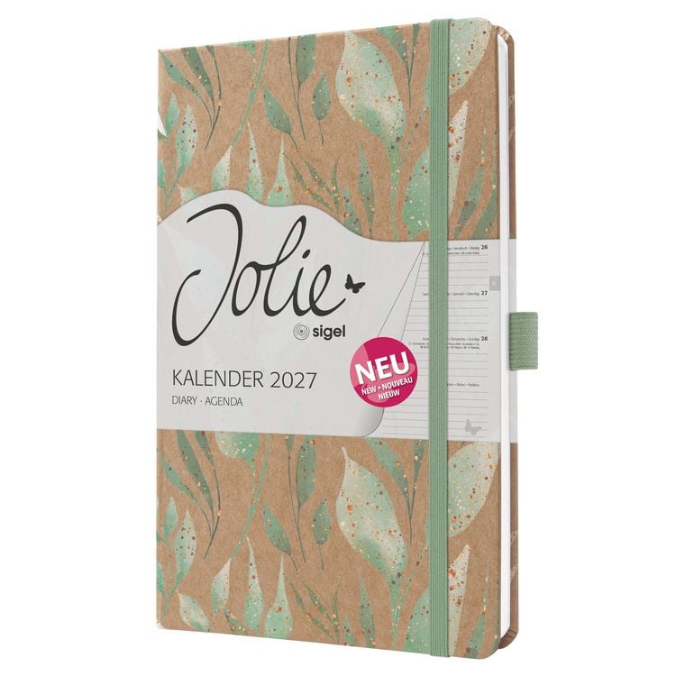 Produktbild: SIGEL 7J803 Wochenkalender Jolie 2027, ca. A5, gold, braun, mintgr&uuml;n