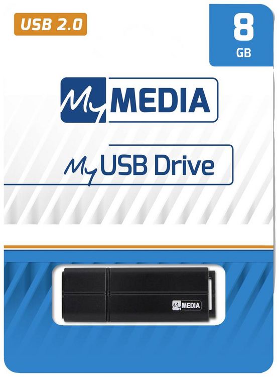 Produktbild: MyMEDIA My USB 2.0 Drive 8GB USB-Stick 8GB Schwarz 69260 USB-A (USB 2.0)