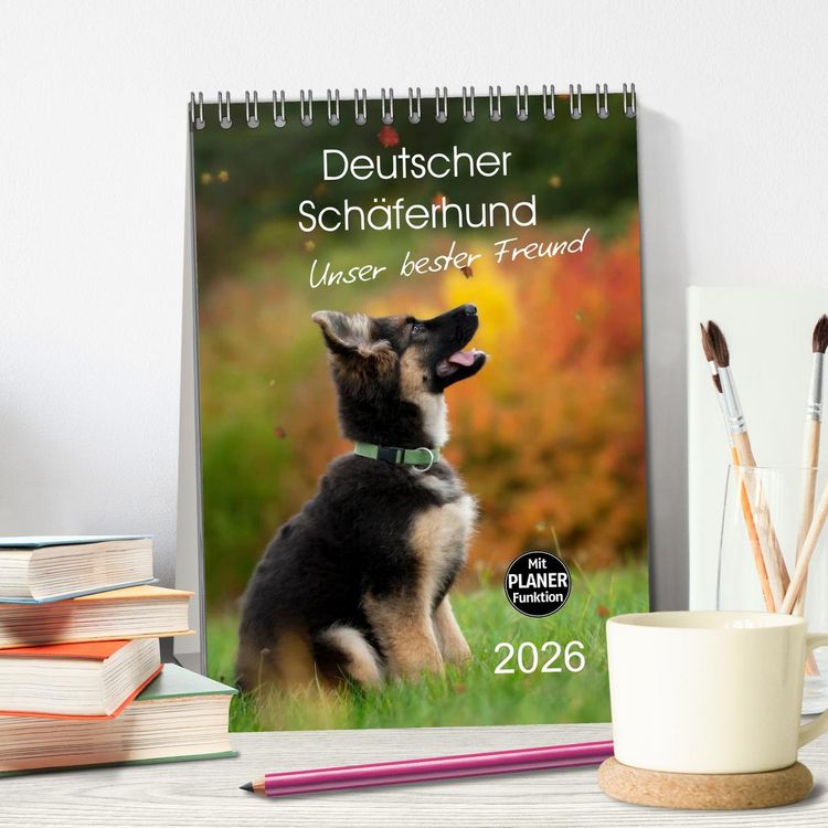 Produktbild: Deutscher Sch&auml;ferhund - unser bester Freund (Tischkalender 2026 DIN A5 hoch), CALVENDO Monatskalender