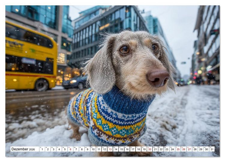 Produktbild: Dackel auf gro&szlig;er Tour - S&uuml;&szlig;e Hunde entdecken die Welt (Tischkalender 2026 DIN A5 quer), CALVENDO Monatskalender