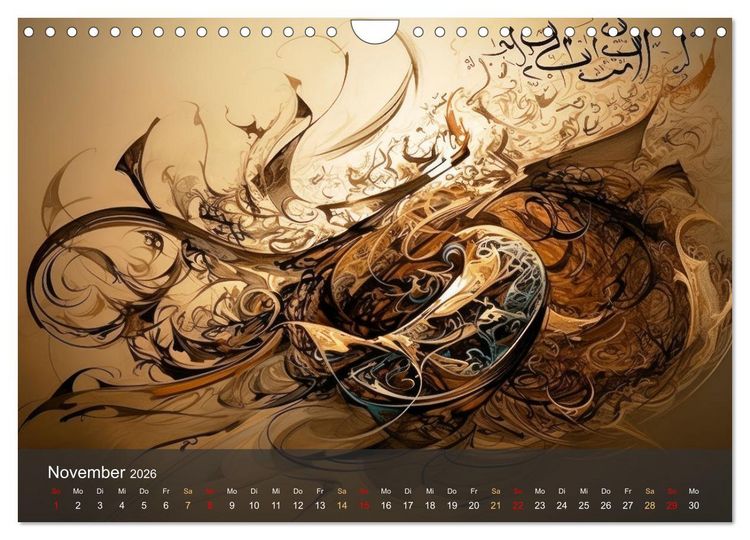 Produktbild: Arabische Kalligraphie in Kunstform (Wandkalender 2026 DIN A4 quer), CALVENDO Monatskalender