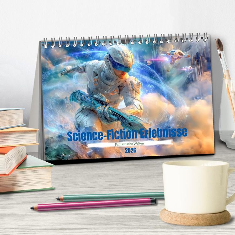 Produktbild: Science-Fiction Erlebnisse - Fantastische Welten (Tischkalender 2026 DIN A5 quer), CALVENDO Monatskalender