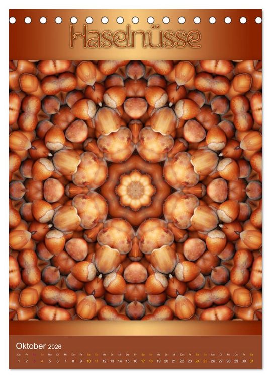 Produktbild: Kulinarische Mandalas (Tischkalender 2026 DIN A5 hoch), CALVENDO Monatskalender